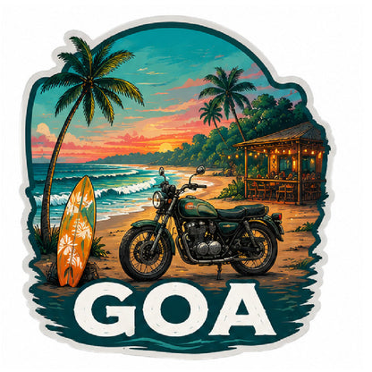 Goa 3D Vinyl Sticker Waterproof Decals for Motorcycle, Helmet & Laptop | Edgy Aesthetic Stickers for Bikes and cars