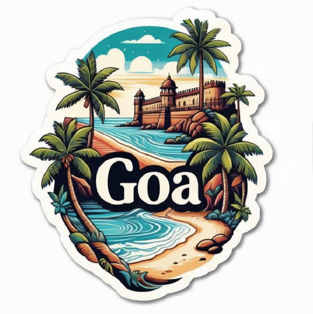 Goa 3D Vinyl Sticker Waterproof Decals for Motorcycle, Helmet & Laptop | Edgy Aesthetic Stickers for Bikes and cars
