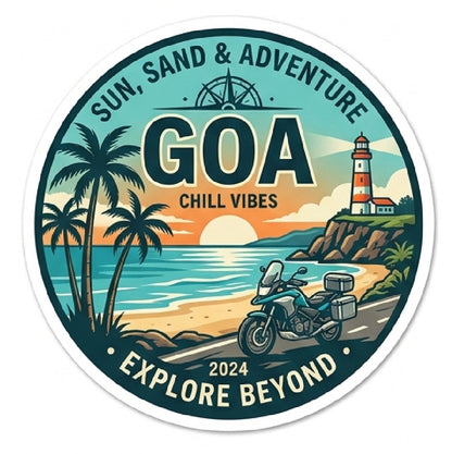 Goa 3D Vinyl Sticker Waterproof Decals for Motorcycle, Helmet & Laptop | Edgy Aesthetic Stickers for Bikes and cars