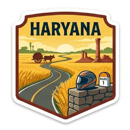 Haryana 3D Vinyl Sticker Waterproof Decals for Motorcycle, Helmet & Laptop | Edgy Aesthetic Stickers for Bikes and cars