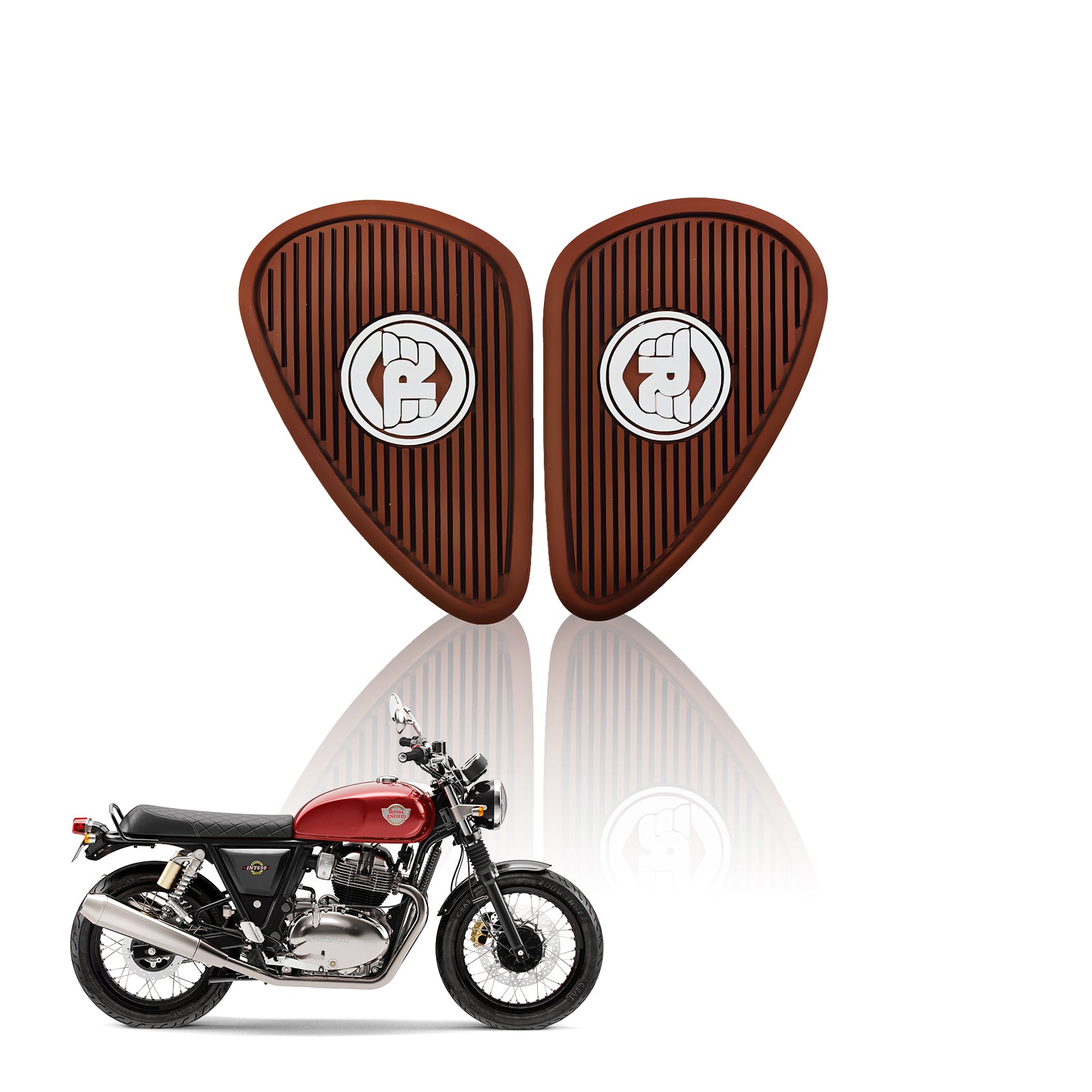 MOTO GENIUS Silicone Tank Pads for RE Interceptor | Premium Tank Protection Pads |Anti-Slip and Scratch-Resistant Design |Stylish and Durable (Pack of 2)