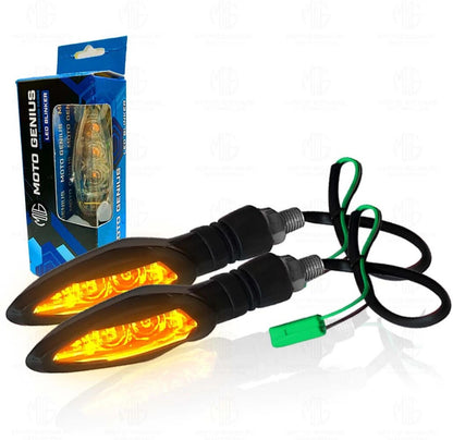 Waterproof Flexible Unbreakable Premium Silicone Rubber LED Indicator side Light | High Brightness Universal Fit for All Bikes (2 Pieces)