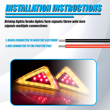 Motorcycle LED Body Indicator Lights with DRL for R15, CBR 150R/250, Ninja 250 | Triangle Side Body Turn Signals, Waterproof & Durable (Pack of 2)