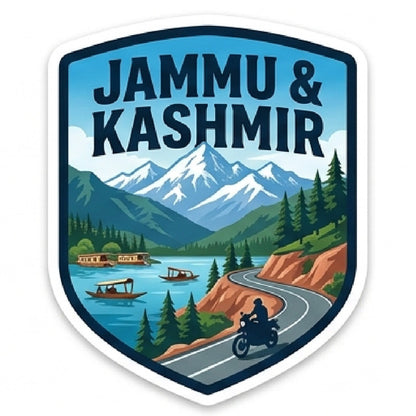 Jammu-Kashmir 3D Vinyl Sticker Waterproof Decals for Motorcycle, Helmet & Laptop | Edgy Aesthetic Stickers for Bikes and cars