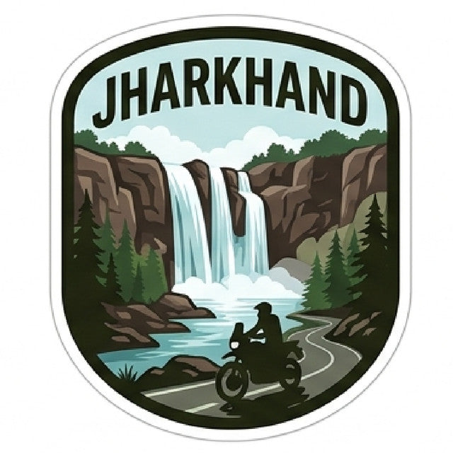Jharkhand 3D Vinyl Sticker Waterproof Decals for Motorcycle, Helmet & Laptop | Edgy Aesthetic Stickers for Bikes and cars