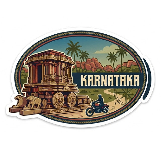 Karnataka 3D Vinyl Sticker Waterproof Decals for Motorcycle, Helmet & Laptop | Edgy Aesthetic Stickers for Bikes and cars
