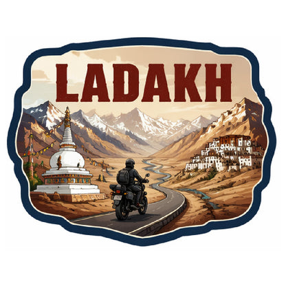 Ladakh 3D Vinyl Sticker Waterproof Decals for Motorcycle, Helmet & Laptop | Edgy Aesthetic Stickers for Bikes and cars