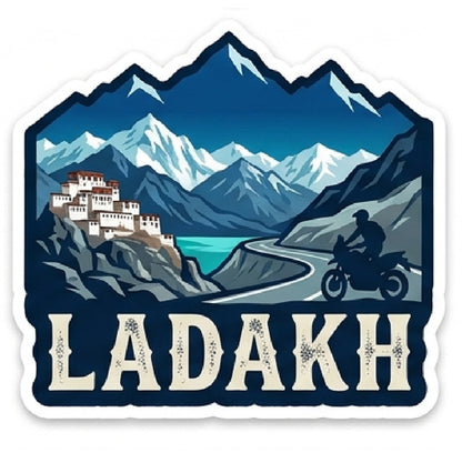 Ladakh 3D Vinyl Sticker Waterproof Decals for Motorcycle, Helmet & Laptop | Edgy Aesthetic Stickers for Bikes and cars