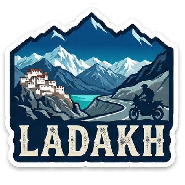 Ladakh 3D Vinyl Sticker Waterproof Decals for Motorcycle, Helmet & Laptop | Edgy Aesthetic Stickers for Bikes and cars