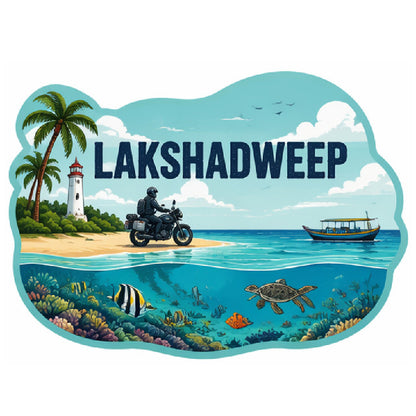 Lakshadweep 3D Vinyl Sticker Waterproof Decals for Motorcycle, Helmet & Laptop | Edgy Aesthetic Stickers for Bikes and cars