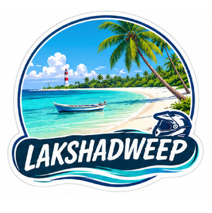 Lakshadweep 3D Vinyl Sticker Waterproof Decals for Motorcycle, Helmet & Laptop | Edgy Aesthetic Stickers for Bikes and cars