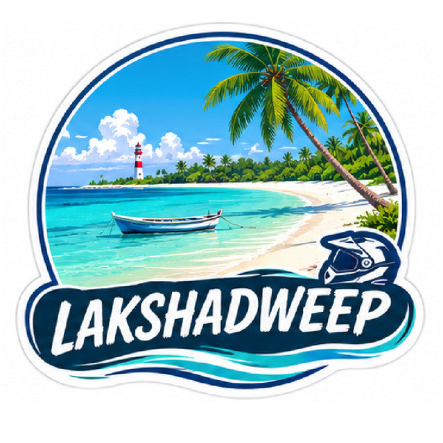 Lakshadweep 3D Vinyl Sticker Waterproof Decals for Motorcycle, Helmet & Laptop | Edgy Aesthetic Stickers for Bikes and cars