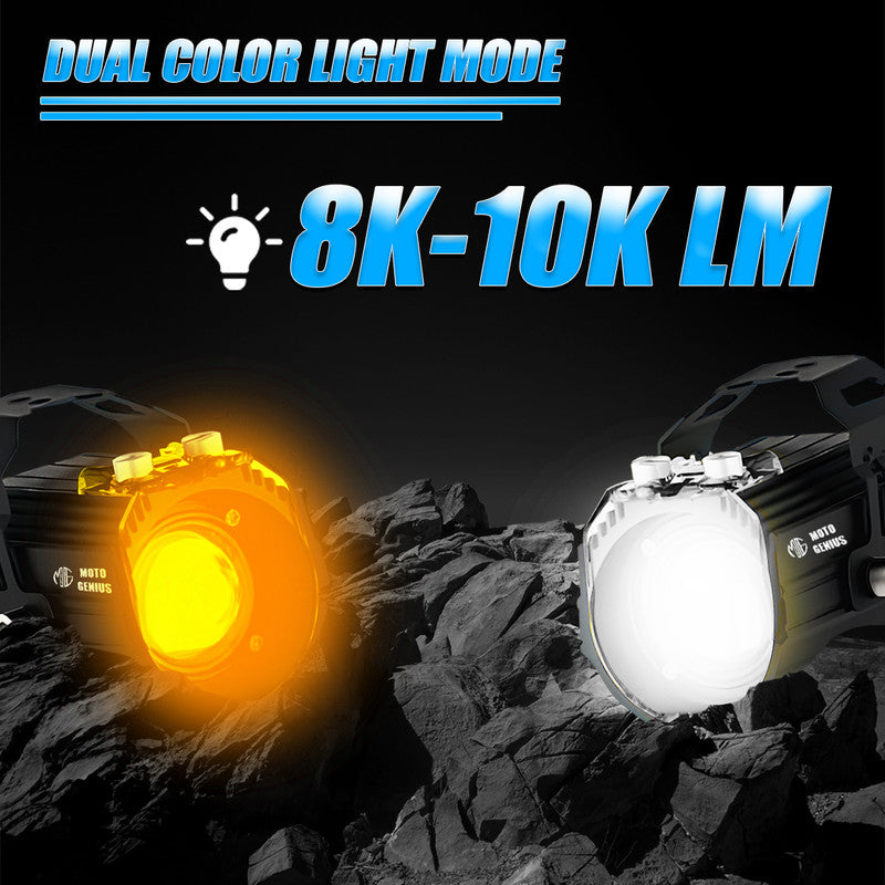 MK02 Spotlight IP67 Waterproof Auxiliary Lights with Wiring Harness | Premium Build | Compatible with Motorcycles, Cars & Electric Vehicles(Pack of 2)