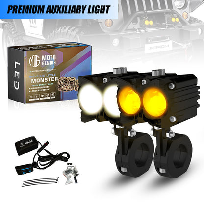 MK-05 80W Dual Fog Light with Harness | High-Power Illumination | Easy Mount for Motorcycles, Scooters & ATVs | Maximum Road Clarity(Pack of 2) (MGF3)