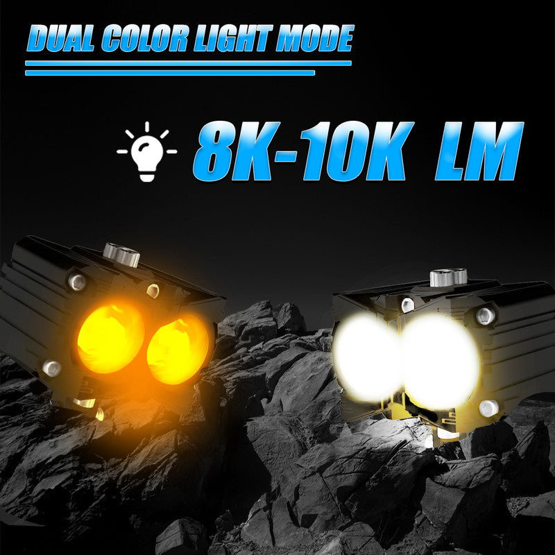 MK-05 80W Dual Fog Light with Harness | High-Power Illumination | Easy Mount for Motorcycles, Scooters & ATVs | Maximum Road Clarity(Pack of 2) (MGF3)