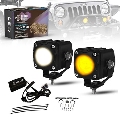 MK150 Fog Light | Powerful LED International Range | Waterproof & Durable | Easy Mount for Motorcycles | Available at Bikers Shoppee (Pack of 2) (MGF3)