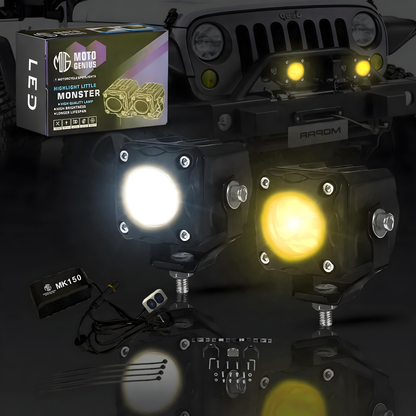 MK150 Fog Light | Powerful LED International Range | Waterproof & Durable | Easy Mount for Motorcycles | Available at Bikers Shoppee (Pack of 2) (MGF3)