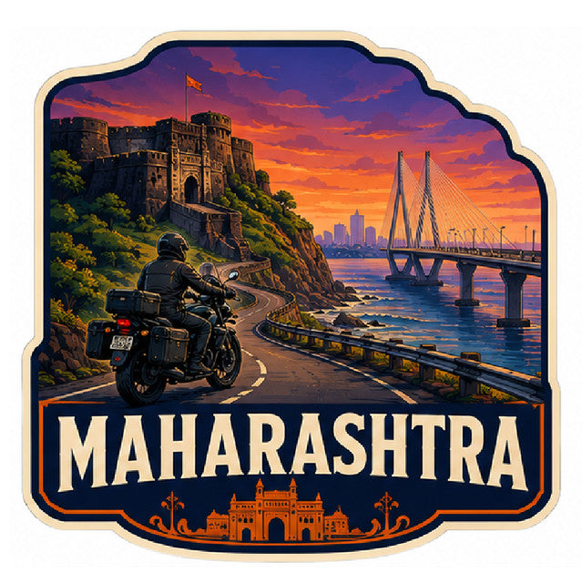 Maharashtra 3D Vinyl Sticker Waterproof Decals for Motorcycle, Helmet & Laptop | Edgy Aesthetic Stickers for Bikes and cars