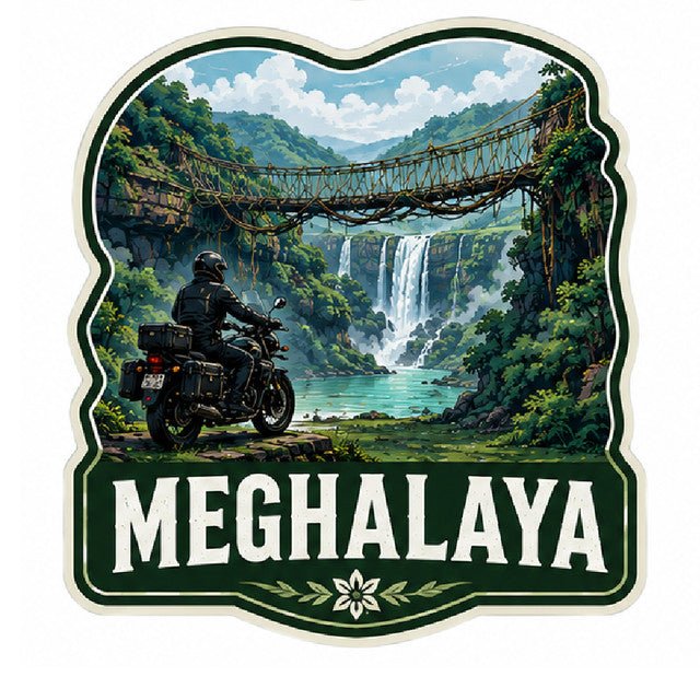 Meghalaya 3D Vinyl Sticker Waterproof Decals for Motorcycle, Helmet & Laptop | Edgy Aesthetic Stickers for Bikes and cars