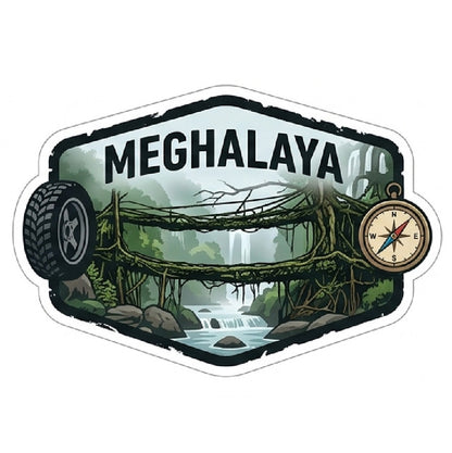 Meghalaya 3D Vinyl Sticker Waterproof Decals for Motorcycle, Helmet & Laptop | Edgy Aesthetic Stickers for Bikes and cars