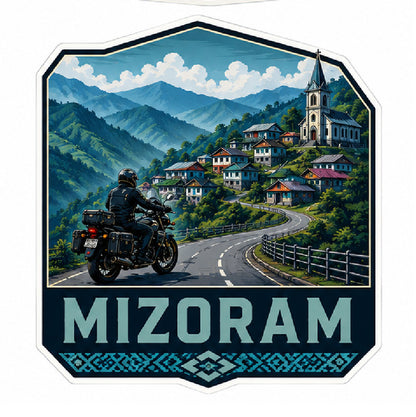 Mizoram 3D Vinyl Sticker Waterproof Decals for Motorcycle, Helmet & Laptop | Edgy Aesthetic Stickers for Bikes and cars
