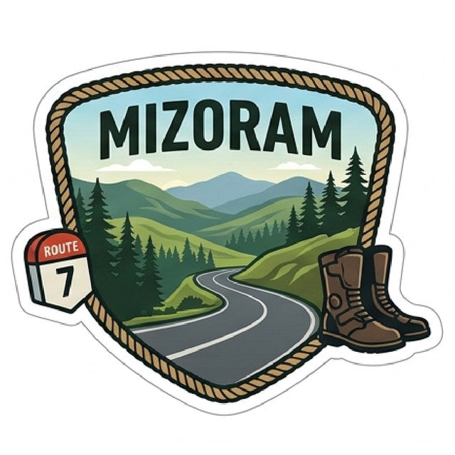 Mizoram 3D Vinyl Sticker Waterproof Decals for Motorcycle, Helmet & Laptop | Edgy Aesthetic Stickers for Bikes and cars