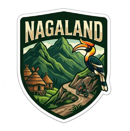 Nagaland 3D Vinyl Sticker Waterproof Decals for Motorcycle, Helmet & Laptop | Edgy Aesthetic Stickers for Bikes and cars