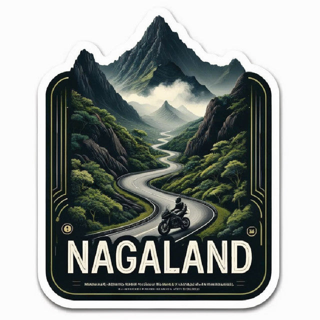 Nagaland 3D Vinyl Sticker Waterproof Decals for Motorcycle, Helmet & Laptop | Edgy Aesthetic Stickers for Bikes and cars