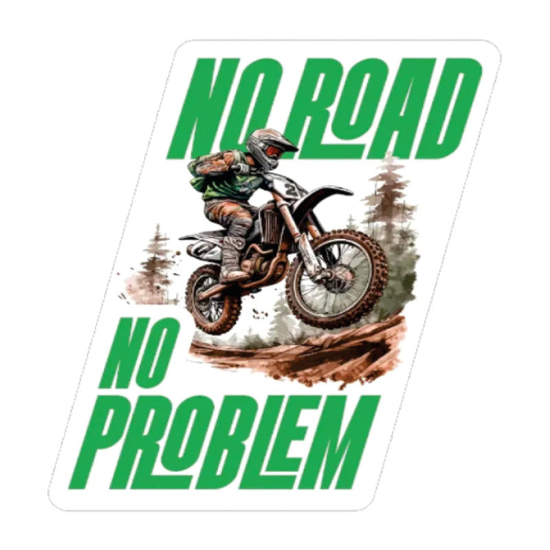 No-Road-No-Problem 3D Vinyl Sticker Waterproof Decals for Motorcycle, Helmet & Laptop | Edgy Aesthetic Stickers for Bikes and cars
