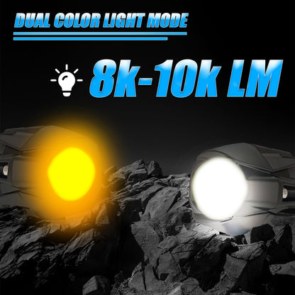 CAT EYE SINGLE LED WITHOUT HARNESS Auxiliary FOG light Dual Color DRL LED Laser Shooting light 9–80V | Off-Road Spotlamp for Truck, Motorcycle, Boat & Vehicles | High Intensity Spotlight