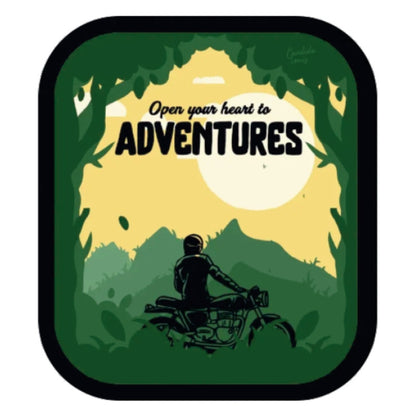 Open-your-Hearts-to-Adventure 3D Vinyl Sticker Waterproof Decals for Motorcycle, Helmet & Laptop | Edgy Aesthetic Stickers for Bikes and cars
