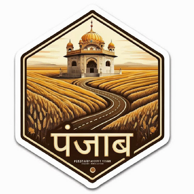 Punjab 3D Vinyl Sticker Waterproof Decals for Motorcycle, Helmet & Laptop | Edgy Aesthetic Stickers for Bikes and cars