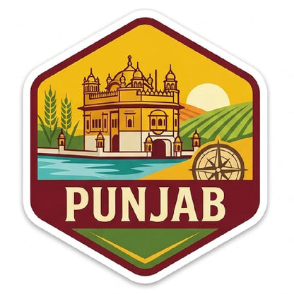 Punjab 3D Vinyl Sticker Waterproof Decals for Motorcycle, Helmet & Laptop | Edgy Aesthetic Stickers for Bikes and cars