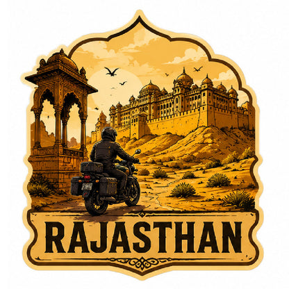 Rajasthan 3D Vinyl Sticker Waterproof Decals for Motorcycle, Helmet & Laptop | Edgy Aesthetic Stickers for Bikes and cars