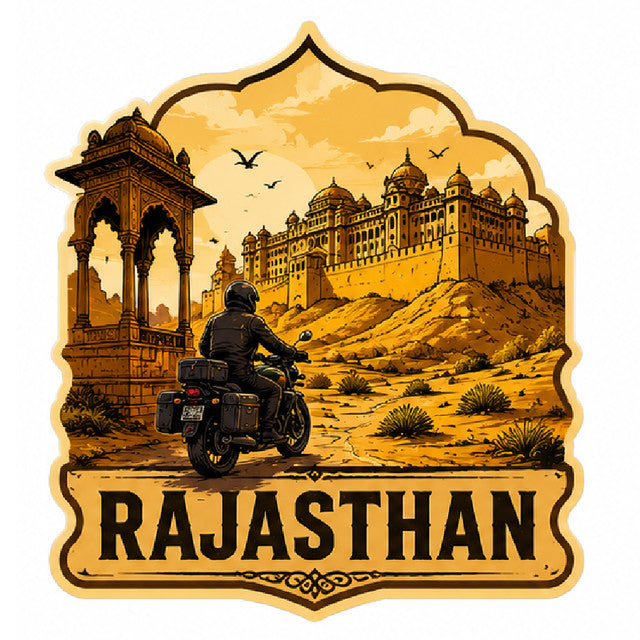 Rajasthan 3D Vinyl Sticker Waterproof Decals for Motorcycle, Helmet & Laptop | Edgy Aesthetic Stickers for Bikes and cars