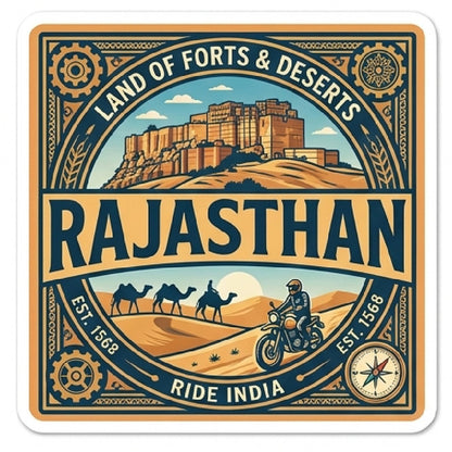 Rajasthan 3D Vinyl Sticker Waterproof Decals for Motorcycle, Helmet & Laptop | Edgy Aesthetic Stickers for Bikes and cars