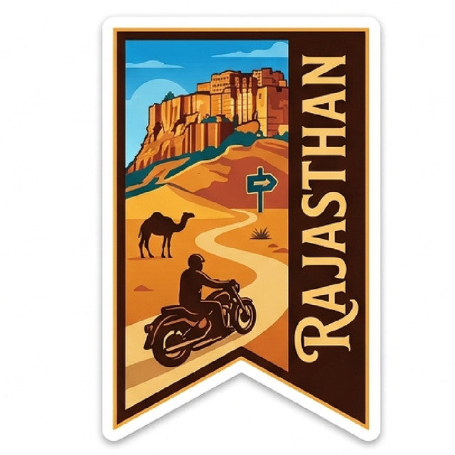 Rajasthan 3D Vinyl Sticker Waterproof Decals for Motorcycle, Helmet & Laptop | Edgy Aesthetic Stickers for Bikes and cars