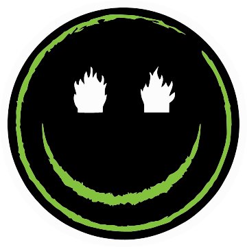 Scary Green Smiley Sticker