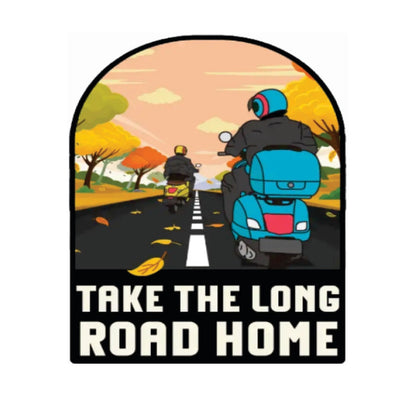 Take-the-Long-Road-Home 3D Vinyl Sticker Waterproof Decals for Motorcycle, Helmet & Laptop | Edgy Aesthetic Stickers for Bikes and cars