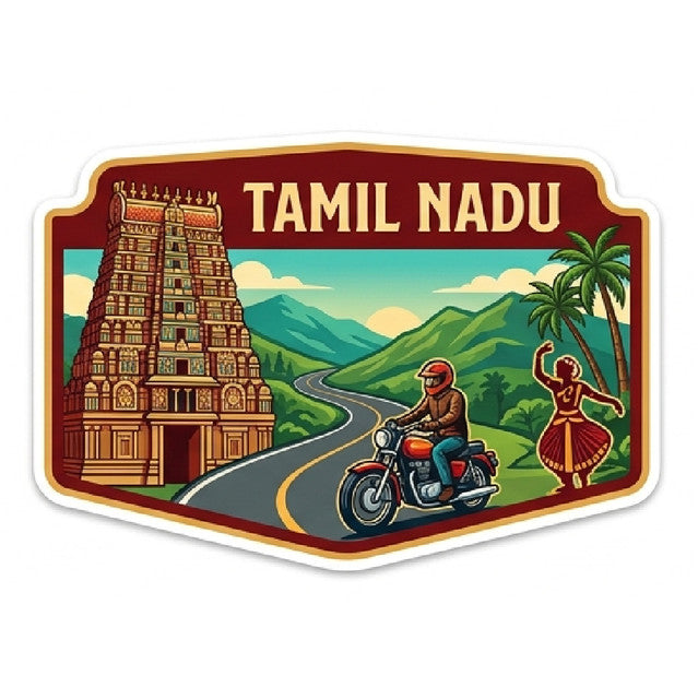 Tamil-Nadu 3D Vinyl Sticker Waterproof Decals for Motorcycle, Helmet & Laptop | Edgy Aesthetic Stickers for Bikes and cars