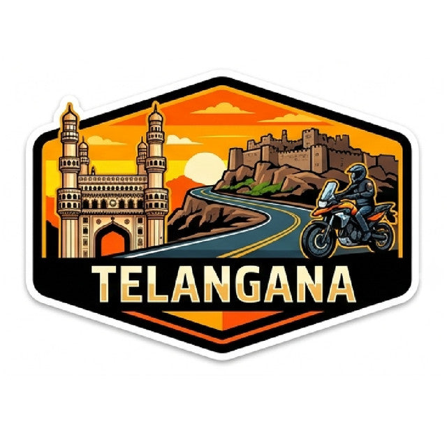 Telangana 3D Vinyl Sticker Waterproof Decals for Motorcycle, Helmet & Laptop | Edgy Aesthetic Stickers for Bikes and cars