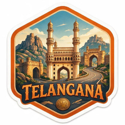 Telangana 3D Vinyl Sticker Waterproof Decals for Motorcycle, Helmet & Laptop | Edgy Aesthetic Stickers for Bikes and cars