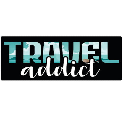 Travel-Addict 3D Vinyl Sticker Waterproof Decals for Motorcycle, Helmet & Laptop | Edgy Aesthetic Stickers for Bikes and cars