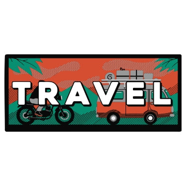 Travel-SPC-15 Vinyl Sticker Waterproof Decals for Motorcycle, Helmet & Laptop | Edgy Aesthetic Stickers for Bikes and cars