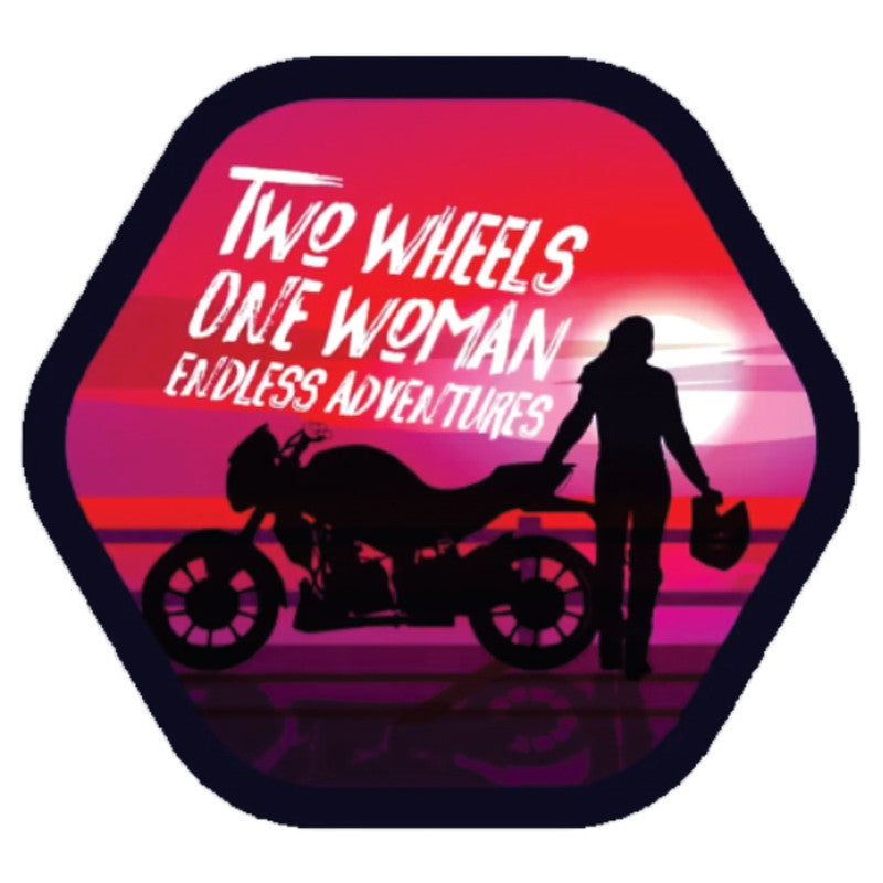 Two-Wheels-one-Women 3D Vinyl Sticker Waterproof Decals for Motorcycle, Helmet & Laptop | Edgy Aesthetic Stickers for Bikes and cars