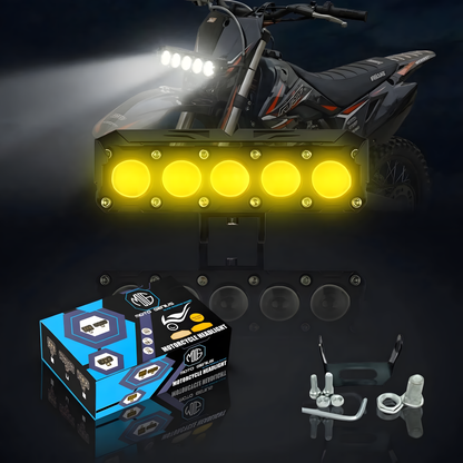 Universal 5-LED Mini Drive Fog Light Projector | Dual Color White/Amber | 12V 60W | Waterproof Auxiliary Light for Cars & Bikes (MGF1)