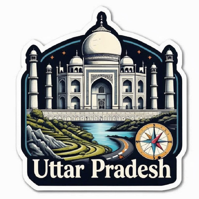 Uttar-Pradesh 3D Vinyl Sticker Waterproof Decals for Motorcycle, Helmet & Laptop | Edgy Aesthetic Stickers for Bikes and cars