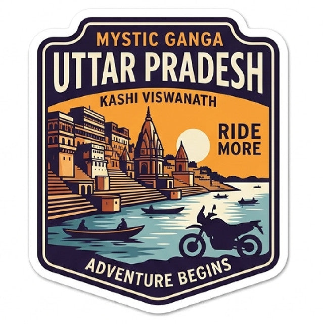 Uttar-Pradesh 3D Vinyl Sticker Waterproof Decals for Motorcycle, Helmet & Laptop | Edgy Aesthetic Stickers for Bikes and cars