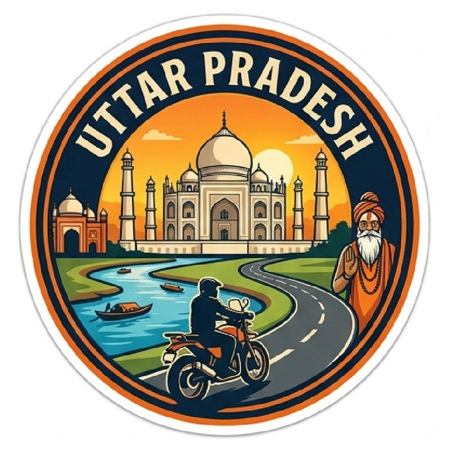 Uttar-Pradesh 3D Vinyl Sticker Waterproof Decals for Motorcycle, Helmet & Laptop | Edgy Aesthetic Stickers for Bikes and cars