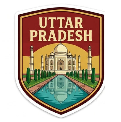 Uttar-Pradesh 3D Vinyl Sticker Waterproof Decals for Motorcycle, Helmet & Laptop | Edgy Aesthetic Stickers for Bikes and cars